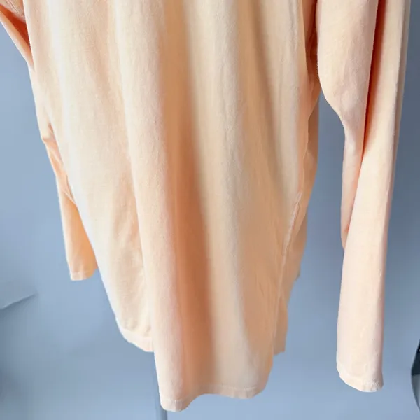 We The Free Peach Long Sleeve Top Women’s Large Oversized Raw Hem - Image 6
