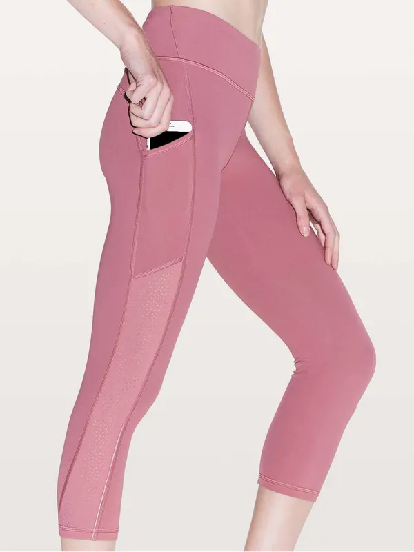 Lululemon Ready To Race Moss Rose Pink 21” Crop Leggings Size 12 - Image 2