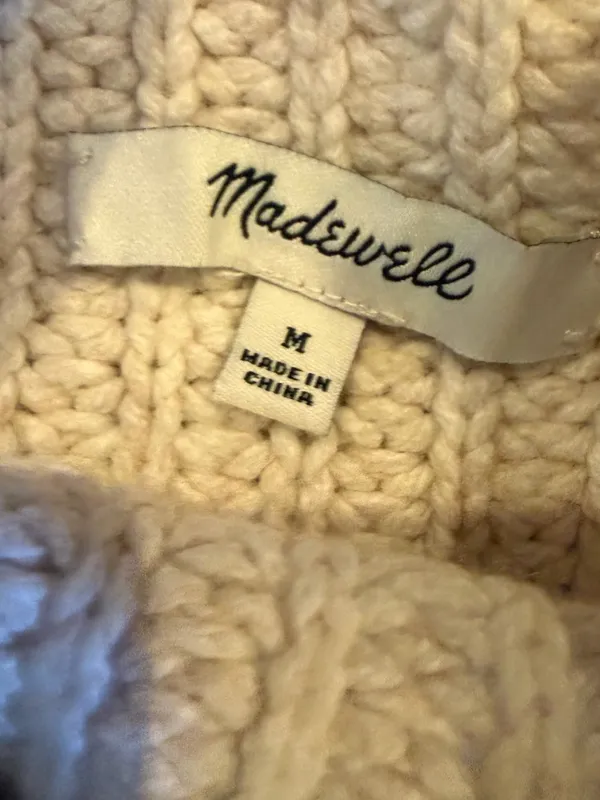 Madewell Cream Chunky Knit Sweater - Image 4
