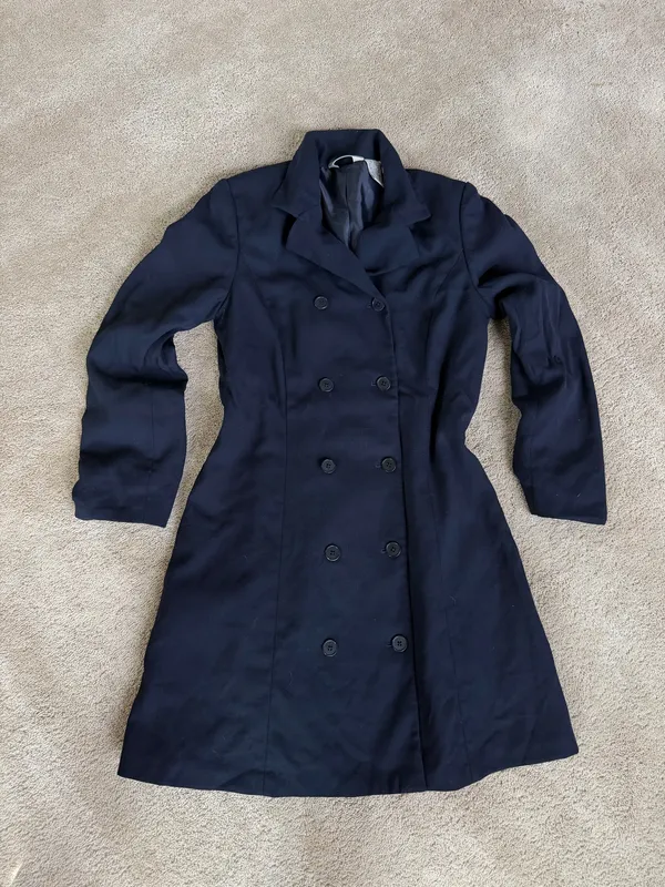 Eddie Bauer Navy Wool Double Breasted Coat Women’s Petite 10 - Image 2