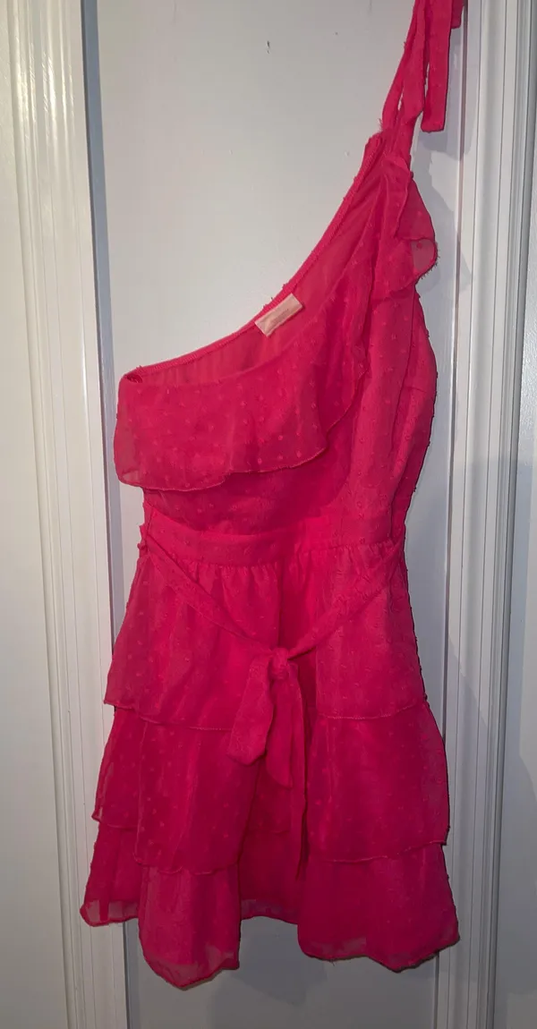 Showpo Pink One Shoulder Dress - Image 3