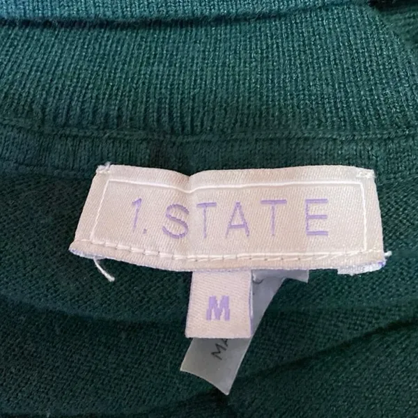 1.State Green Teal Long Sleeve Turtleneck Cutout Pullover Sweater Top Size M - Image 4