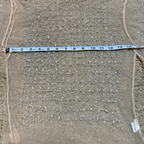 Elegant Sheer Beaded Women's Top - Image 2