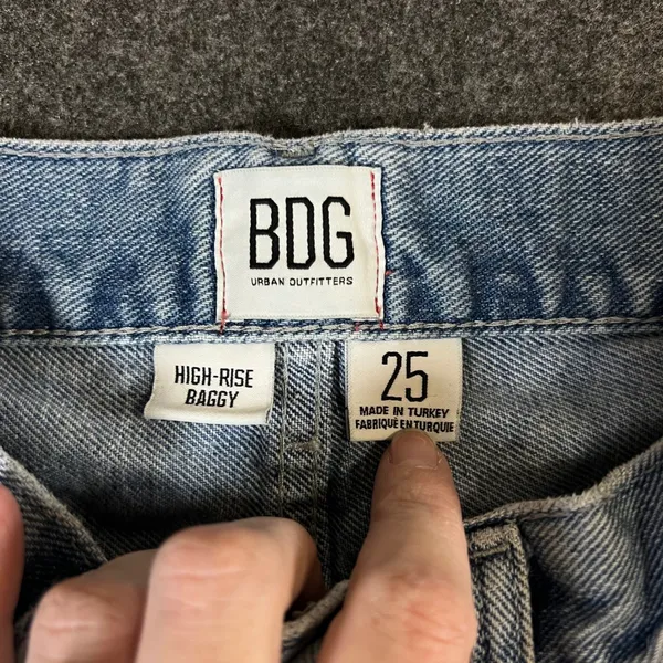 BDG Urban Outfitters High-Rise Baggy Jeans Light Wash Size 25 Wide Leg Denim - Image 3