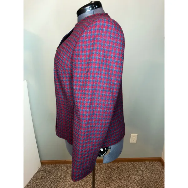 Pendleton plaid blazer size 16 crimson blue - Image 5