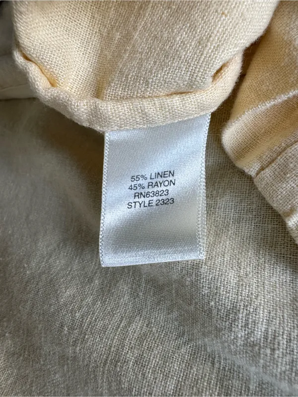 Christopher & Banks Butter Yellow Linen Blend Sleeveless Shirt Dress Size 12 - Image 7