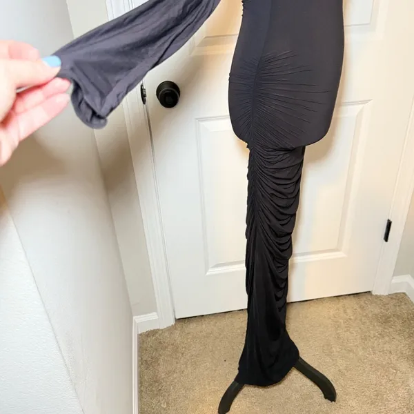 NWT Naked Wardrobe Womens Black Long Sleeve Maxi Dress Size S Glam Bodycon - Image 2