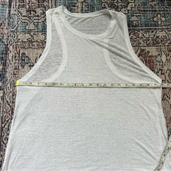 Lululemon Timeless Classic Tank White Athletic Sheer Sleeveless Shirt Racerback - Image 5