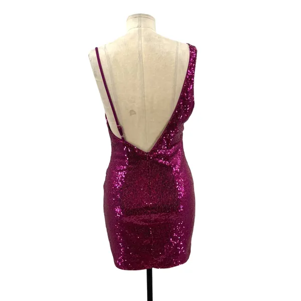 Hello Molly Citadel Skies‎ Sequin Mini Dress Fuchsia Purple Pink Size US 6 - Image 8