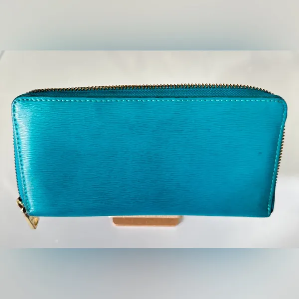 Lauren Ralph Lauren Tate Zip Around Leather Wallet Pick A Color Turquoise - Image 2