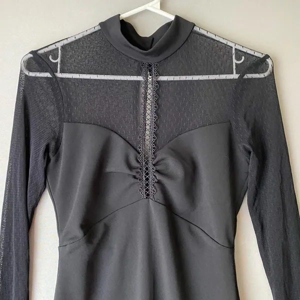 Lulu’s size small goth Victorian neckline‎ sheer mini dress - Image 3