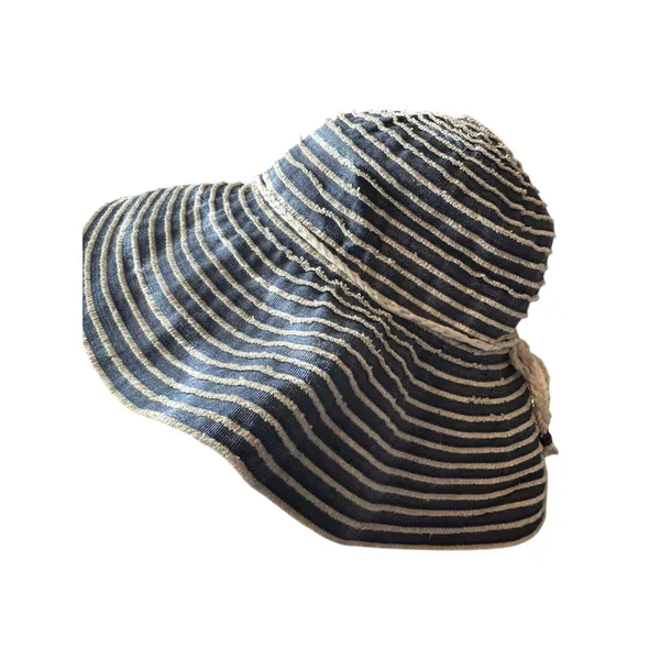 Blue cotton sun hat Beachy pool travel foldable comfortable summer - Image 2