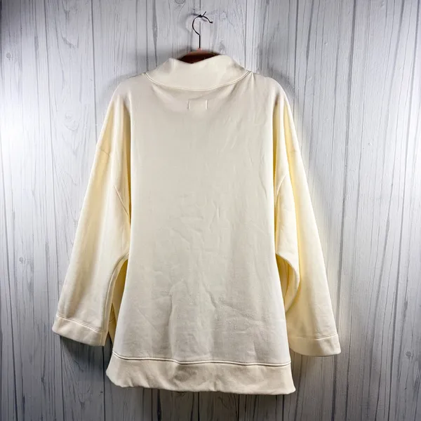 MAEVE NWOT | Anthropologie Oversized Mock Neck Sweatshirt Cream, XL - Image 5