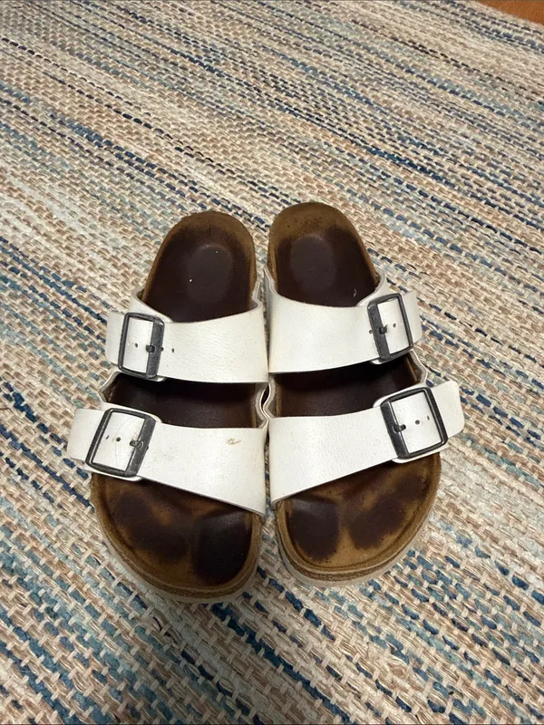 Birkenstock White Double Strap Birkenstocks - Image 2