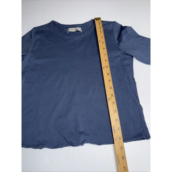 Abercrombie Women's Bell Ruffle Sleeve‎ Crop Top Blue Size XS - Image 4