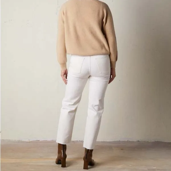 RE/DONE 70s High Rise Stove Pipe‎ Jean in Vintage White Size 25 - Image 3