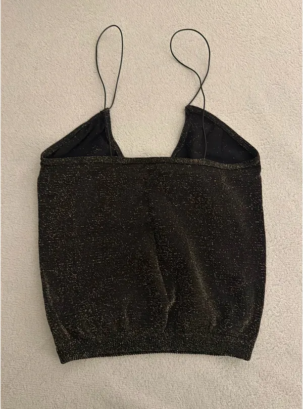 Free People Intimately Tank XS/S Black Sparkle - Image 2