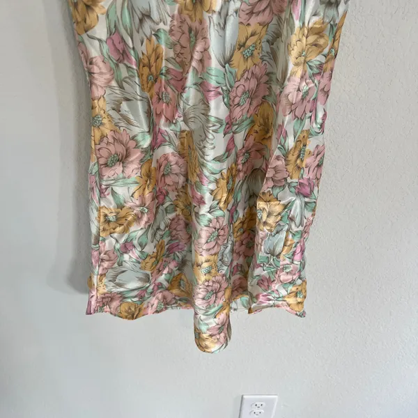 Victoria Secret Vintage Gold Label Floral Satin Mini Slip Dress Size Small - Image 6