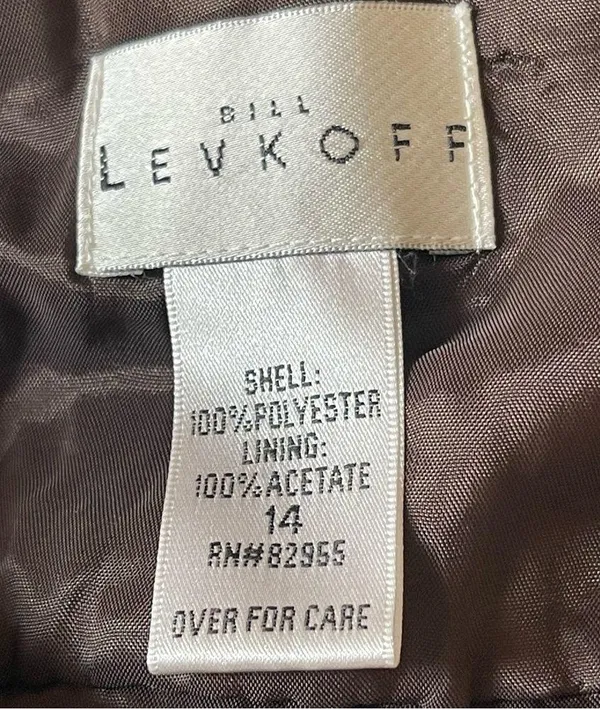 Bill Levkoff Womens Chiffon Special Occasion Dress Size 14 Brown Maxi Sleeveless - Image 7