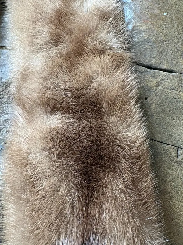 Vintage pastel mink fur ascot collar likely 1960s retro glam - Image 6