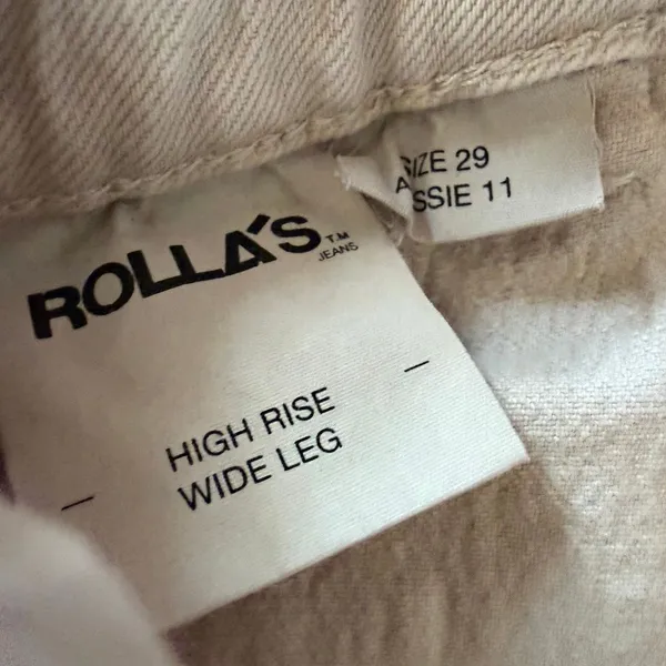 Rolla’s Sailor High-Rise Wide-Leg Jeans in Cream Size 29 - Image 9