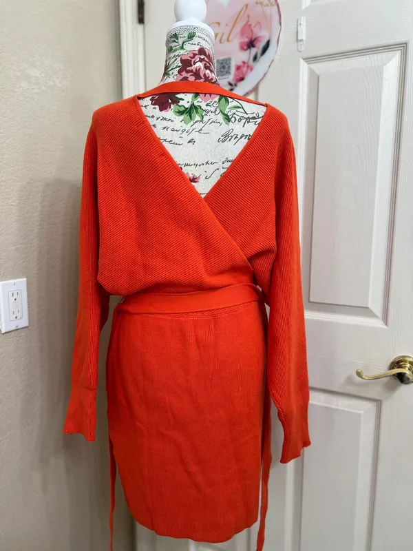 Zesica orange long sleeve dress size XL - Image 5
