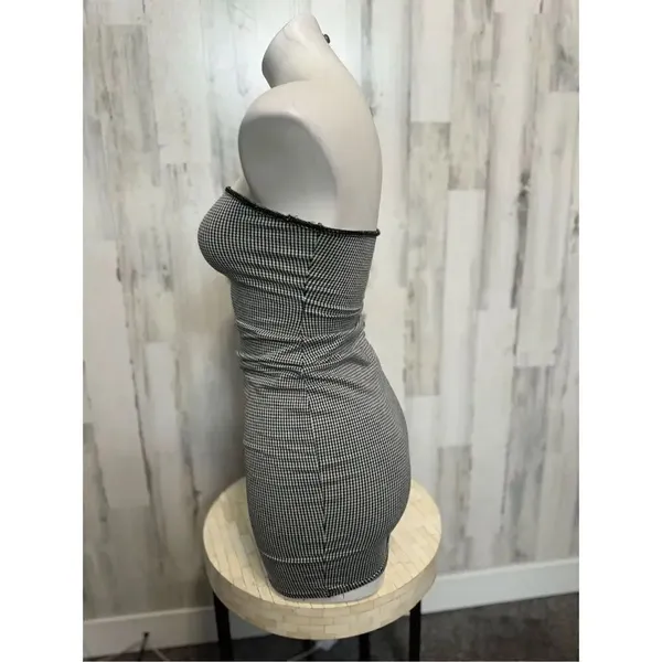 Strapless stripped dress Black - Image 2