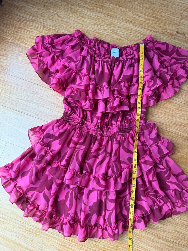 MISA Los Angeles Isella Graphic Floral Ruffle Mini Dress M - Image 6