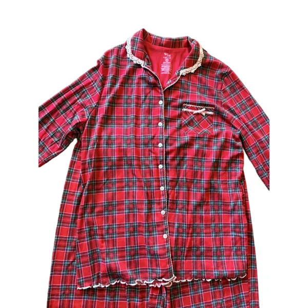 Secret Treasures Plaid Pajama Set Red Green Size XL - Image 3