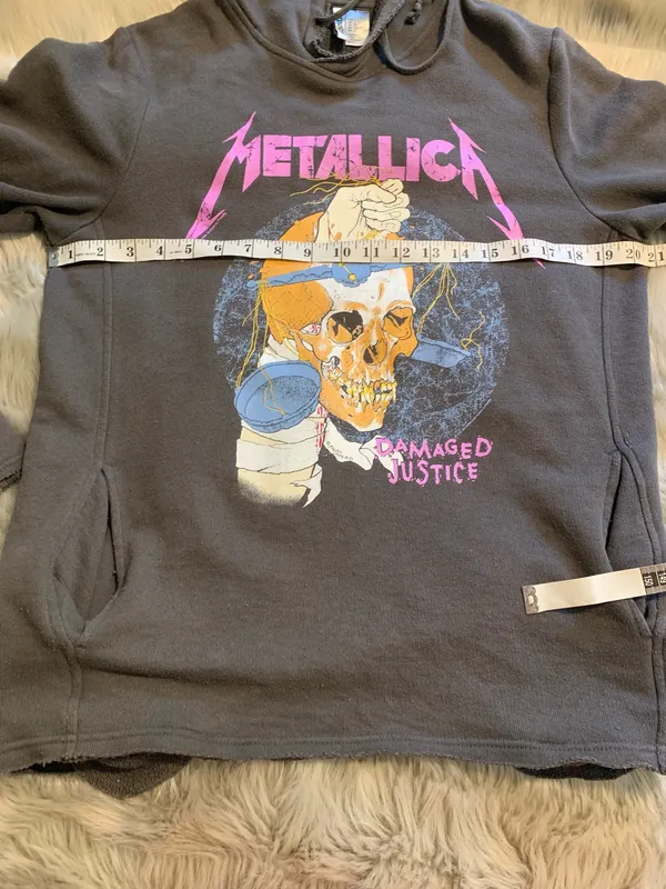 Divided by H&M Metallica Damaged Justice Graphic Hoodie Women's Size Large - Image 6