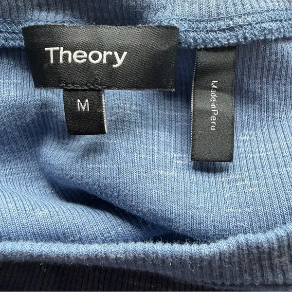 Theory Cherry B3 Sterling Rib Knit T Shirt Mini Dress Blue Melange M - Image 6