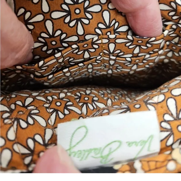 Vera Bradley Caffe Latte Mini Hipster Small Brown/Black Crossbody Bag Purse - Image 9