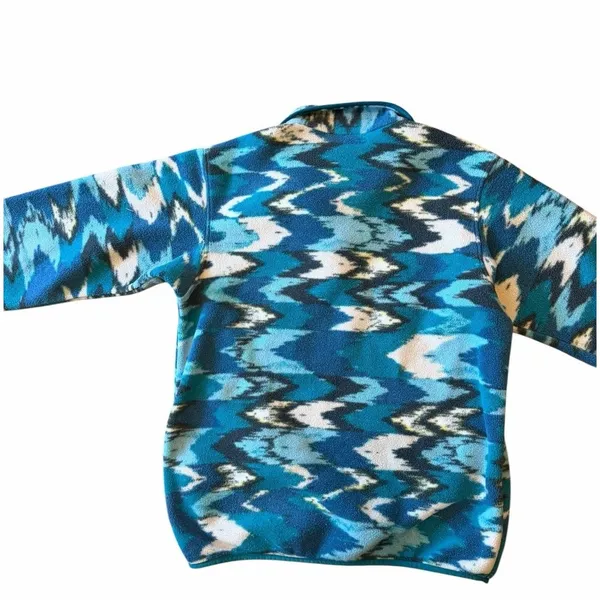 Patagonia Synchilla Fleece Women's Adult Small Trout Tales Elwha Blue Mock Neck - Image 10