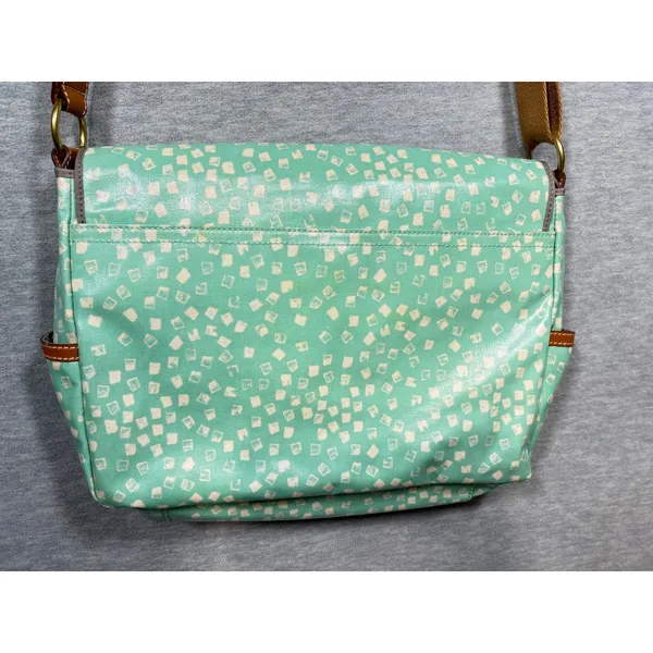 Fossil Crossbody Messenger Bag Green Laptop Coated‎ Laminated - Image 4
