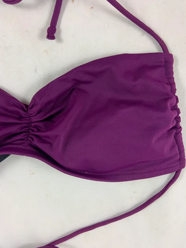 MD Purple Triangle String Bikini Top Size M - Image 3