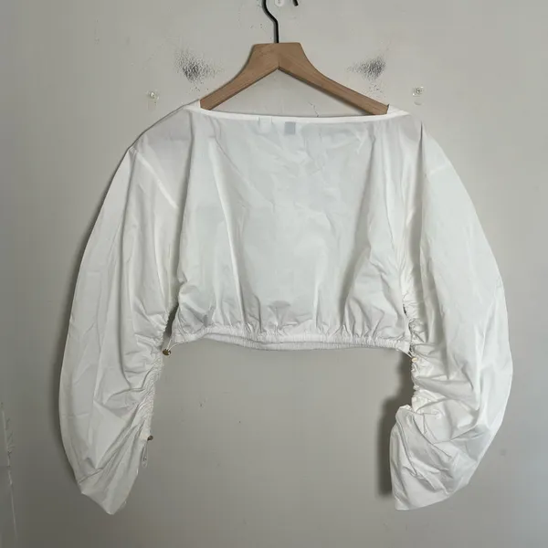 GAP x CULT GAIA- Crop Ruched Top Optic White Size S - Image 5