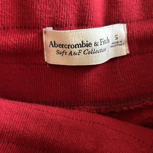 Abercrombie & Fitch Soft Collection Sunday Jogger Sweatpant Dk Red Sz S Pockets - Image 5