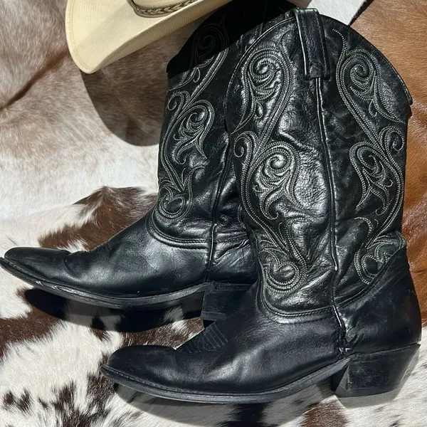 Vintage Real Leather Cowboy Boots Festival Rave‎ Burning Man B22 - Image 2