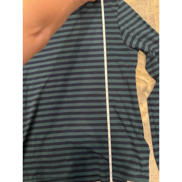 FAHERTY Turtleneck Top Green Navy Stripe Sz Small NEW - Image 6