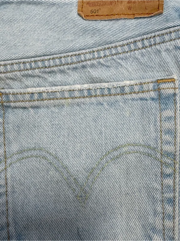 Levi’s 501 Women’s Original Shorts Denim High Rise Button Fly in Light Wash 28 - Image 13