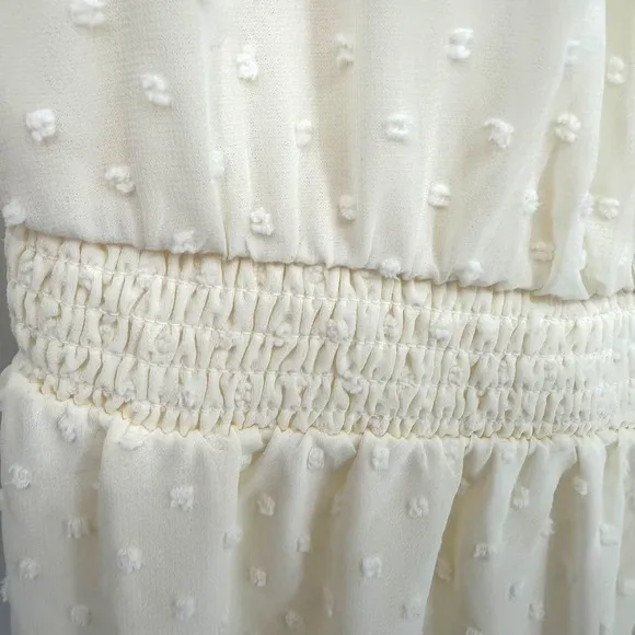 City Chic Dobby Long Sleeve Tiered Mini‎ Dress Womens 18 Ivory Cottage Romantic - Image 9