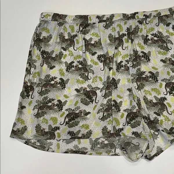 Lands End Matte Satin Pajama Set 2pc White Leopard 3X Long Sleeve Top Shorts - Image 15