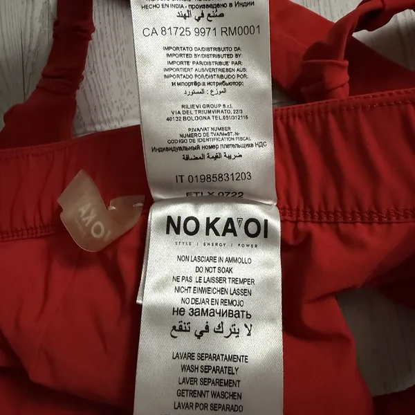 No Ka Oi Sports Bra Red Size Small (01) Open Back Thick Straps Sweetheart‎ Neck - Image 8