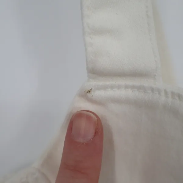 Zara Corset Top Womens Large White Denim Cotton Stretch Back Zip Wide Strap - Image 10