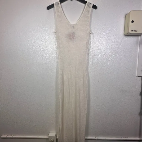 Shade & Shore Womens Off-White Knit Sleeveless Cover-Up Dress‎ XL 238073189 - Image 2