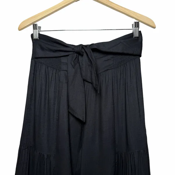 Patrons of Peace Womens S Black Wide Leg Palazzo Pants Tie Waist Boho Rayon - Image 5