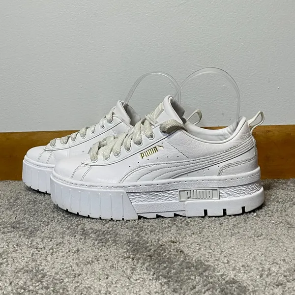 Puma Women's White Leather‎ Mayze Classic Sneakers Size 7 - Image 3