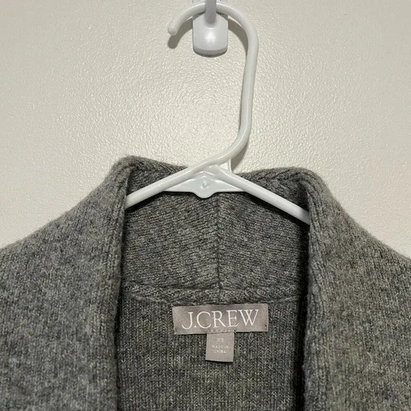 J. Crew Gray Cocoon‎ Merino Wool Alpaca Blend Sweater Blazer Size XS - Image 4