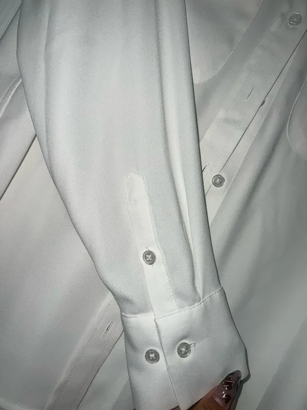 White Blouse long sleeve Size L - Image 3