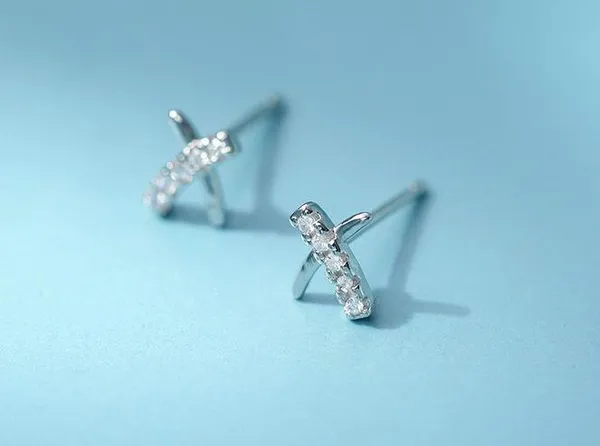 Exquisite Simple Tiny Stud Earrings for Women Silver - Image 2
